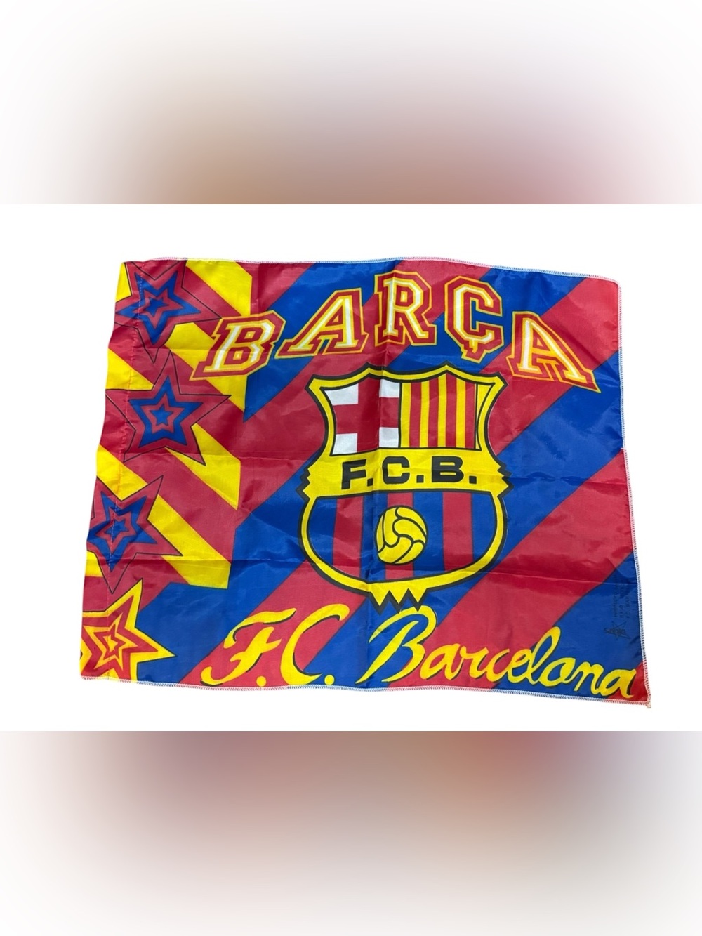 Vintage DRAPS Official Product F.C. Barcelona Barca Flag Scoccer Futbol
